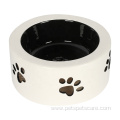 Custom Logo Designer Raised Ceramic Pet Food Bowl